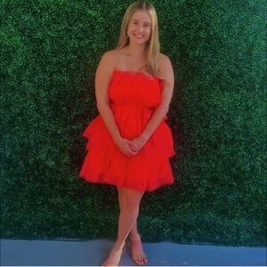 Semi Formal/cocktail dress/homecoming Thirty / Thirty red mini tulle layer dress